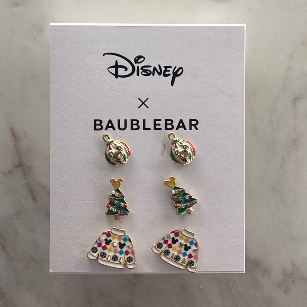 Disney BaubleBar holiday earrings